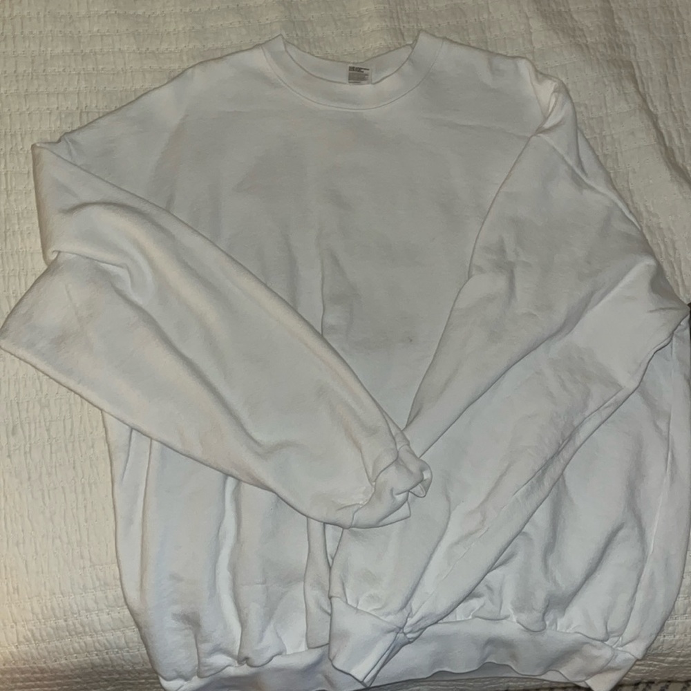 Plain white heavy weight sweatshirt